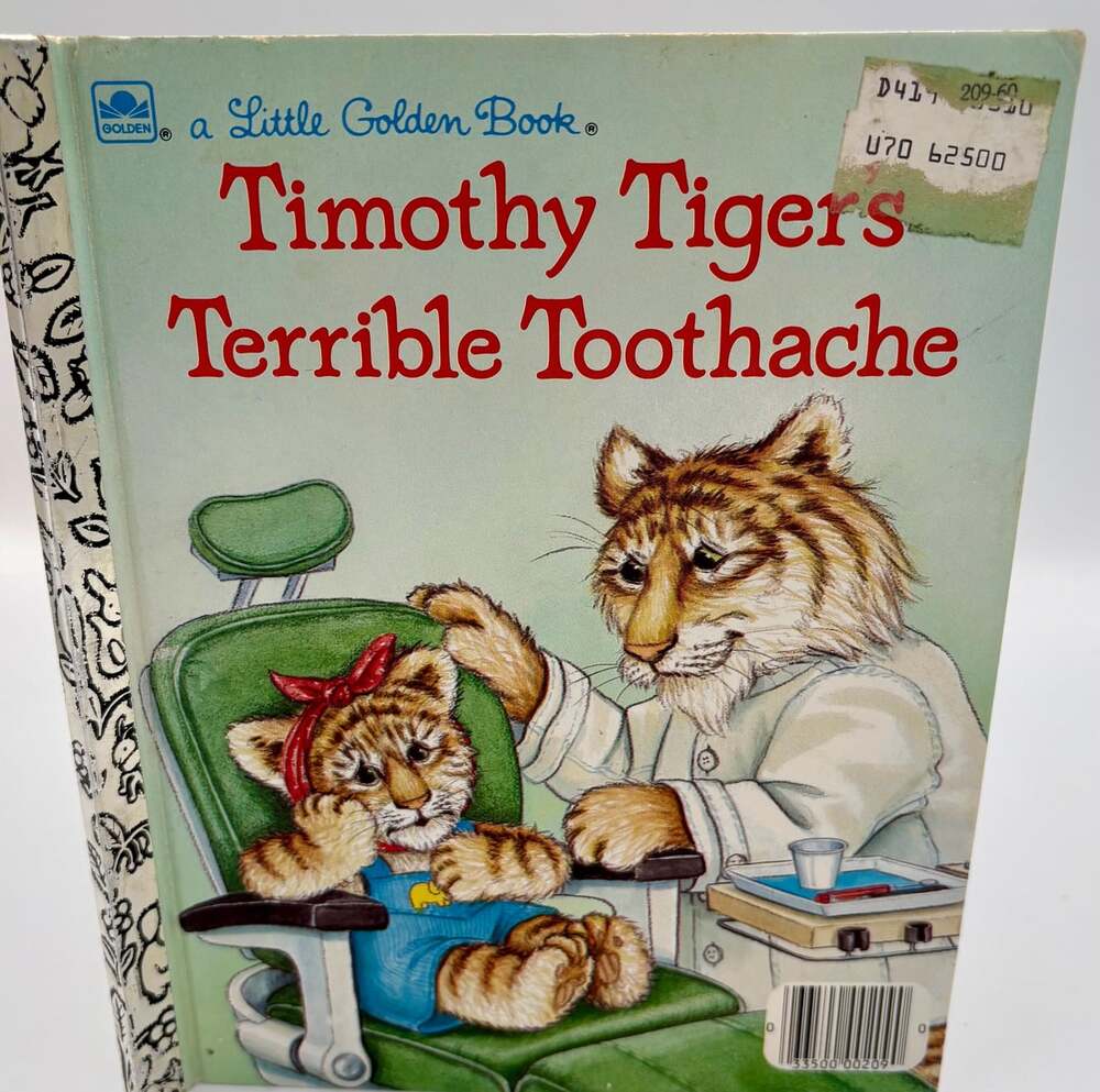 1988 Timothy Tiger’s Terrible Toothache Little Golden Book Exceptional Condition